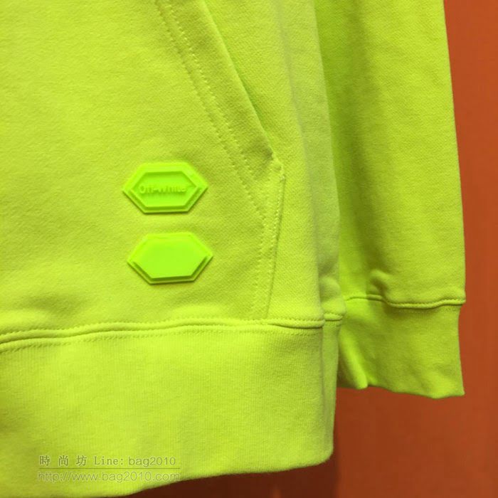 OffWhite男裝 19-20FW新款 最高品質 off螢光色連帽套頭衛衣 男士秋季新款單品  tzy2276
